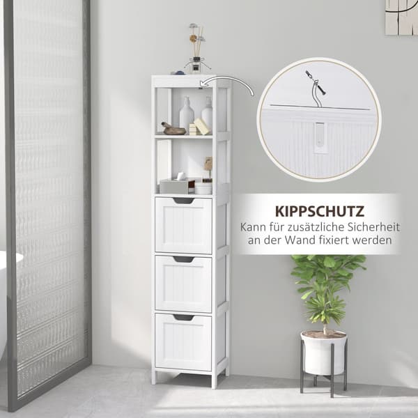 Rootz badeværelse skab - opbevaringshylde - arrangør - vandafvisende MDF - 30 cm x 30 cm x 142,4 cm - Maksimer rummet og minimer lidelsen