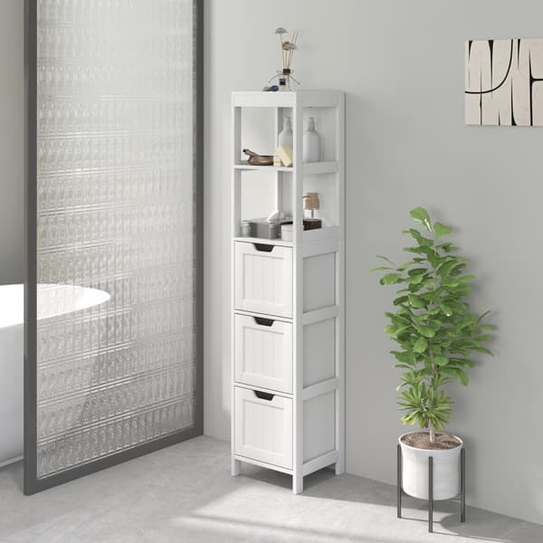 Rootz badeværelse skab - opbevaringshylde - arrangør - vandafvisende MDF - 30 cm x 30 cm x 142,4 cm - Maksimer rummet og minimer lidelsen