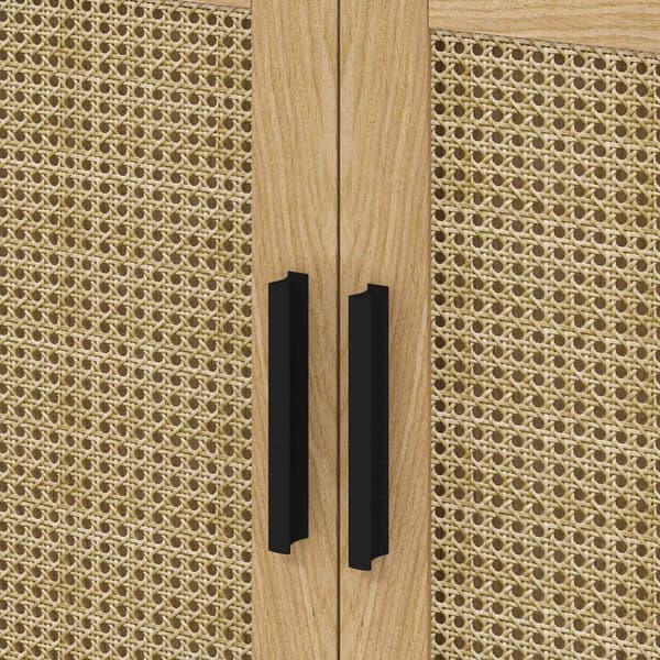 Rootzin kylpyhuonekaappi - Boho Design - Allas -säilytysyksikkö - Rattan -elementit - sopii pesualtaan alle - ruskea - 60x39x60 cm