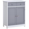 Miniatyrbillede 6 af 6: Rootz Badeværelse Skab - 2 Dørskabinet - Buffetopbevaringsskab - Elegant design - 60 cm x 30 cm x 75 cm - Grå og hvid