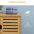 Miniatyrbillede 5 af 10: Rootz badeværelse skab - bambusopbevaring - lamella design - kompakt med rigelig opbevaring - 68b x 32t x 86h cm