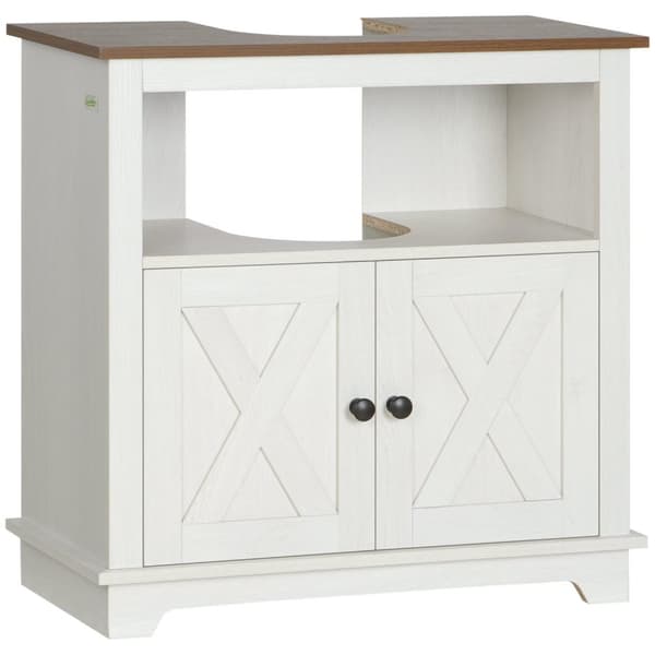 Rootz Badrumsskåp Vanity - Basskåp - Lagringsenhet - Spacebesparing - 60 x 30 x 60 cm - Vit - Optimerar utrymme under handfat