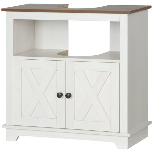 Rootz Badrumsskåp Vanity - Basskåp - Lagringsenhet - Spacebesparing - 60 x 30 x 60 cm - Vit - Optimerar utrymme under handfat