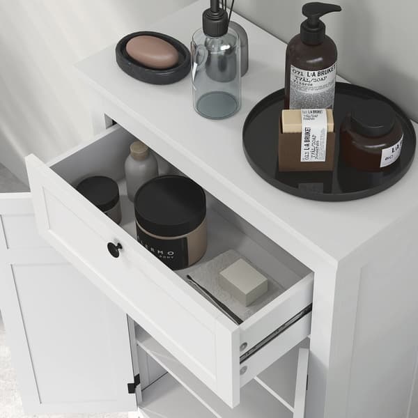 Rootz -kylpyhuonekaappi laatikossa - itsenäisesti seisova säilytys - Säädettävät hyllyt - Järjestä tyyli - 60 W x 30 D x 102,5 H CM
