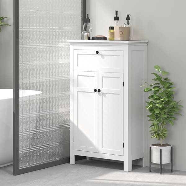 Rootz -kylpyhuonekaappi laatikossa - itsenäisesti seisova säilytys - Säädettävät hyllyt - Järjestä tyyli - 60 W x 30 D x 102,5 H CM