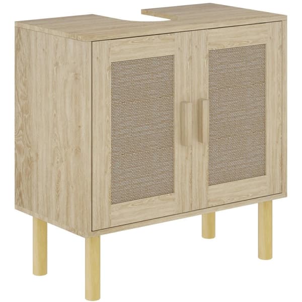 Rootz badeværelse skab med vaskenhed - rotting døre - forfængelighed arrangør - fyrretræ fødder - stilfuld opbevaring - 60 cm x 30 cm x 60 cm