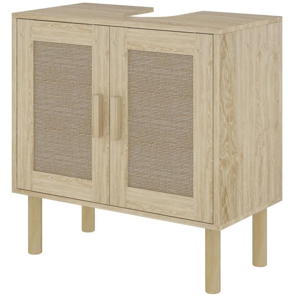 Rootz badeværelse skab med vaskenhed - rotting døre - forfængelighed arrangør - fyrretræ fødder - stilfuld opbevaring - 60 cm x 30 cm x 60 cm