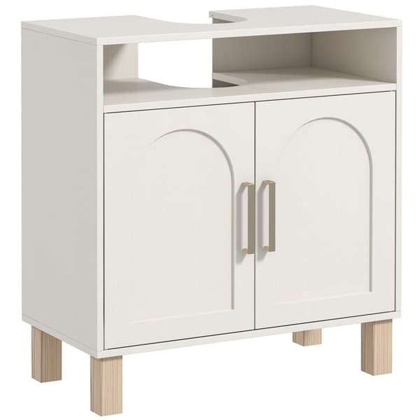 Rootzin kylpyhuoneen yksikön pesuallaskaappi - 2 oven kylpyhuoneen säilytys - säädettävät hyllyt - kosteudenkestävä - 60x30x63 cm