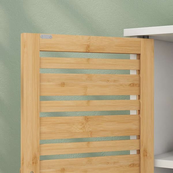 Rootz Badrum Washcasin Unit - Sänkskåp - förvaringsskåp - Justerbar hylla - 60x30x60 cm brunt och vitt