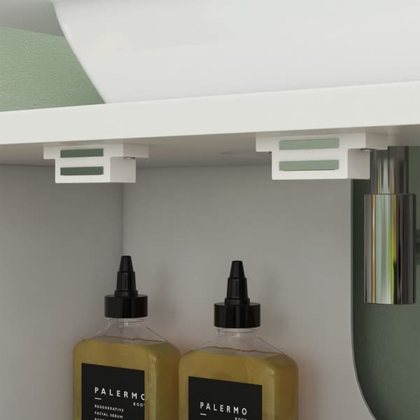 Rootz Badrum Washcasin Unit - Sänkskåp - förvaringsskåp - Justerbar hylla - 60x30x60 cm brunt och vitt