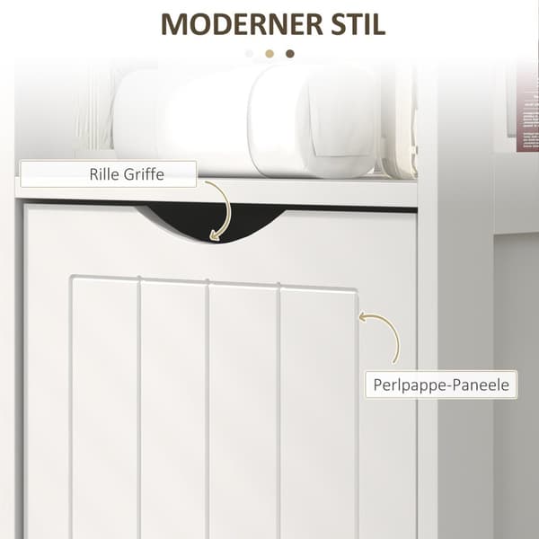 Rootz Compact Badeværelse Skab - Rumbesparende badeværelseshylde - MDF Smal opbevaring - Maksimer plads - 30x30x141.2cm - Elegant hvid finish