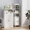 Miniatyrbillede 7 af 10: Rootz Compact Badeværelse Skab - Rumbesparende badeværelseshylde - MDF Smal opbevaring - Maksimer plads - 30x30x141.2cm - Elegant hvid finish