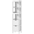 Miniatyrbillede 1 af 10: Rootz Compact Badeværelse Skab - Rumbesparende badeværelseshylde - MDF Smal opbevaring - Maksimer plads - 30x30x141.2cm - Elegant hvid finish