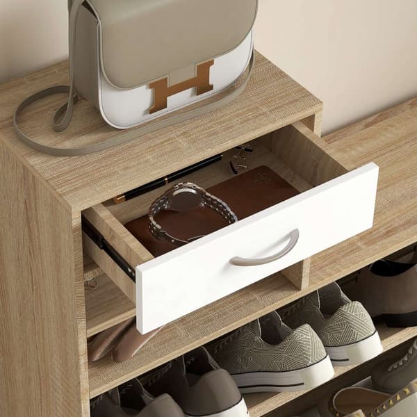 Rootz Furniture Set - garderobspanel - entréskåp - Elegant design - Multipel lagring - Panel 90x10x102cm, skåp 90x24x75cm