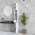 Miniatyrbillede 8 af 10: Rootz High Slim Badeværelse Skab - Opbevaringsarrangør - Rumbesparelse - Maksimerer plads - 20 cm x 20 cm x 178 cm, hvid