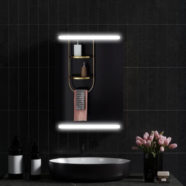 Rootz LED -peilikaappi - kylpyhuonekaappi - seinälle asennettu säilytys - Säädettävät lasihyllyt - 50x12.5x70cm