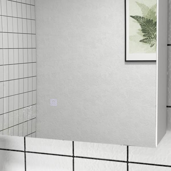 Rootz LED Wall Mirror Cabinet - Badeværelse Mirror - Vanity Cabinet - Clear Reflection - 90L x 15b x 70H cm
