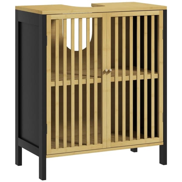Rootz Sink Unit - Sink Storage - Badrumskåp - Spacebesparing - 60 x 30 x 70 cm MDF & Bambu