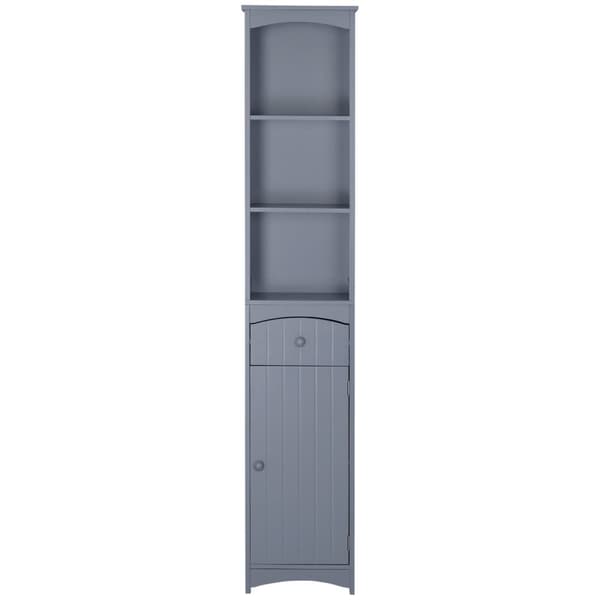 Rootz korkea kylpyhuonekaappi - kylpyhuoneen hylly - wc -hylly - tilaa säästävä muotoilu - 34L x 24b x 170h cm - harmaa