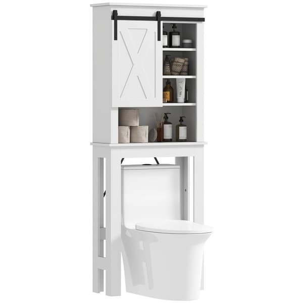Rootz WC: n yläpään säilytyskaappi - kylpyhuonekaappi - lato -tyylinen järjestäjä - tilaa säästävä muotoilu - 67 x 25 x 172 cm