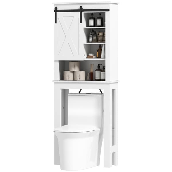 Rootz WC: n yläpään säilytyskaappi - kylpyhuonekaappi - lato -tyylinen järjestäjä - tilaa säästävä muotoilu - 67 x 25 x 172 cm