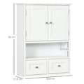 Miniatyrbild 3 av 6: Rootz Wall Bath Cabinet - Badrumsskåp - Vit förvaringsenhet - Spacebesparing Design - 50,8b x 17,8T x 66H cm