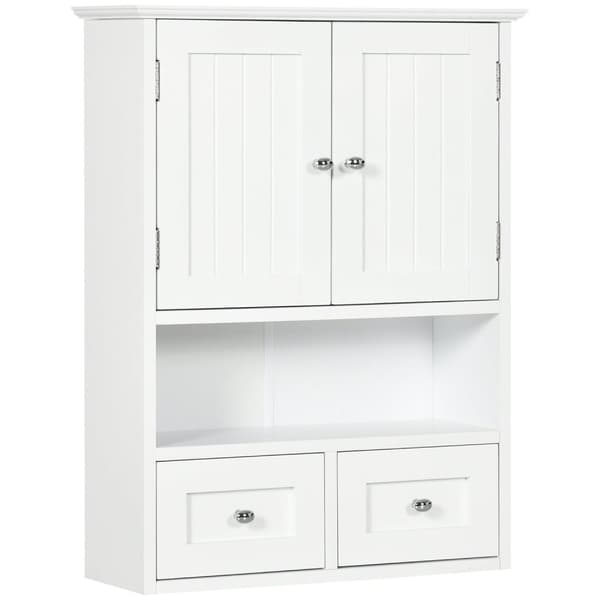 Rootz Wall Bath Cabinet - Badrumsskåp - Vit förvaringsenhet - Spacebesparing Design - 50,8b x 17,8T x 66H cm