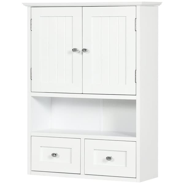 Rootz Wall Bath Cabinet - Badrumsskåp - Vit förvaringsenhet - Spacebesparing Design - 50,8b x 17,8T x 66H cm