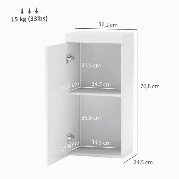Rootzin kaksivaiheinen kylpyhuonekaappi - kylpyhuoneen sointu - seinälle kiinnitetty - tilaa säästävä muotoilu - 37,2L x 24,5b x 76,8h cm