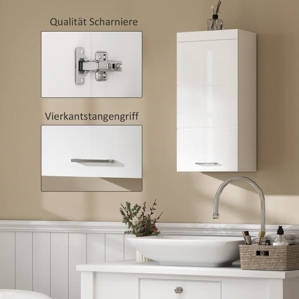 Rootzin kaksivaiheinen kylpyhuonekaappi - kylpyhuoneen sointu - seinälle kiinnitetty - tilaa säästävä muotoilu - 37,2L x 24,5b x 76,8h cm