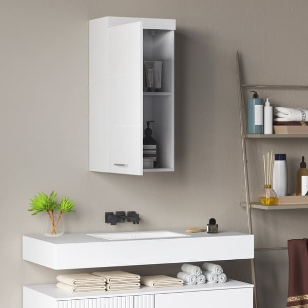 Rootzin kaksivaiheinen kylpyhuonekaappi - kylpyhuoneen sointu - seinälle kiinnitetty - tilaa säästävä muotoilu - 37,2L x 24,5b x 76,8h cm