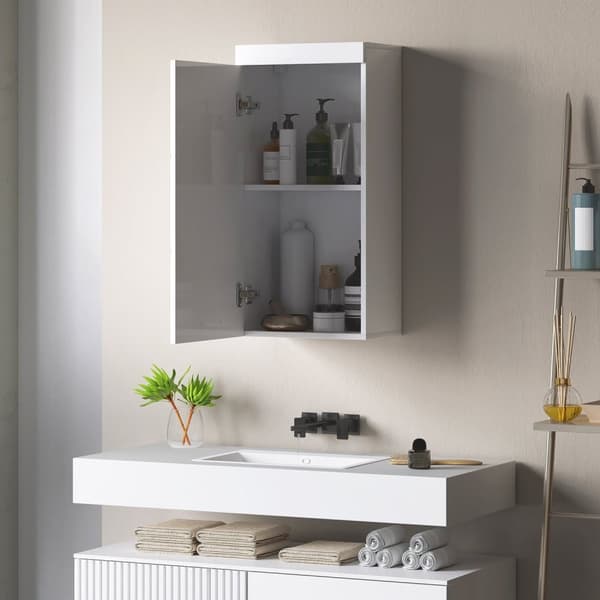 Rootzin kaksivaiheinen kylpyhuonekaappi - kylpyhuoneen sointu - seinälle kiinnitetty - tilaa säästävä muotoilu - 37,2L x 24,5b x 76,8h cm