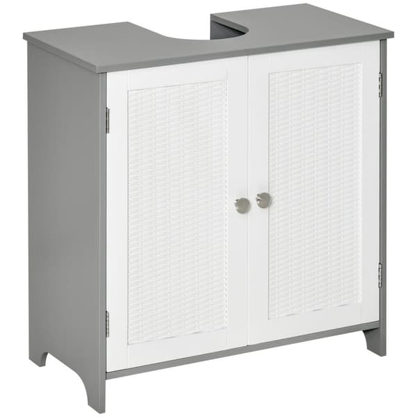 Rootz Vanity Unit Badrumskåp - Basskåp - Under diskbänk - Modern design - 60 x 30 x 60 cm grå och vit
