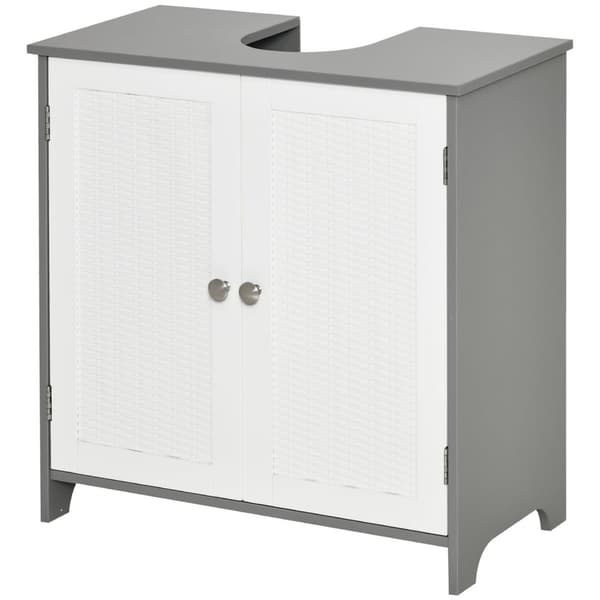 Rootz Vanity Unit Badrumskåp - Basskåp - Under diskbänk - Modern design - 60 x 30 x 60 cm grå och vit