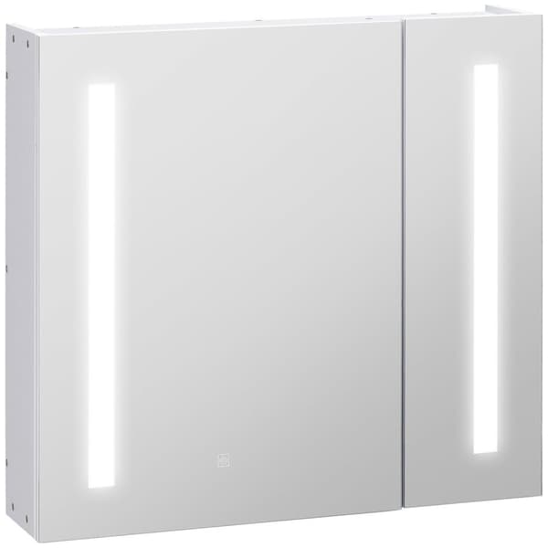 Rootz väggmonterad badrumsspegel skåp - LED -spegel - Vanitetslagring - Justerbar belysning - 70 cm x 15 cm x 65 cm vit