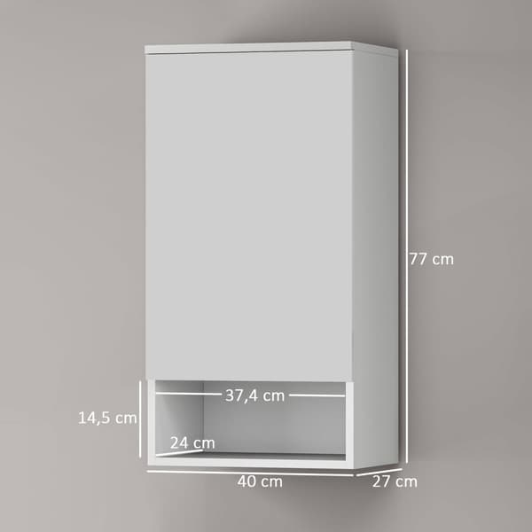 Rootz vægmonteret badeværelse skab - vægskab - justerbare hylder - maksimer opbevaring - 40 cm x 27 cm x 77 cm