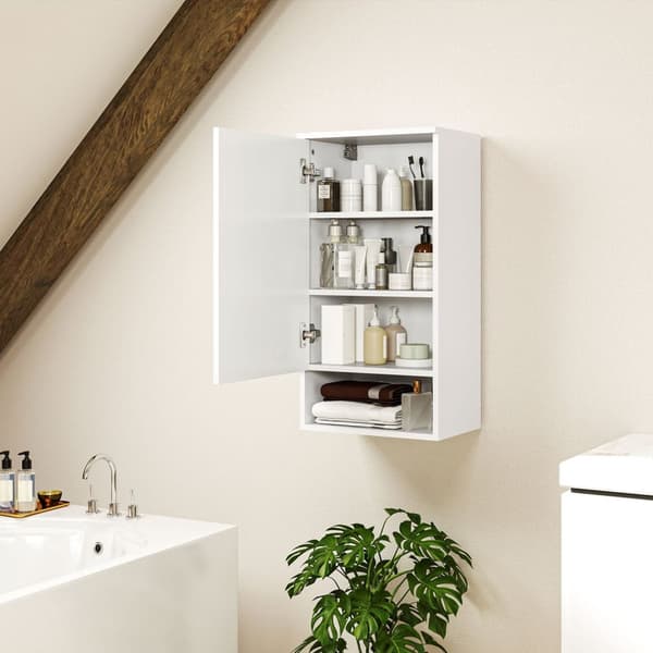 Rootz vægmonteret badeværelse skab - vægskab - justerbare hylder - maksimer opbevaring - 40 cm x 27 cm x 77 cm