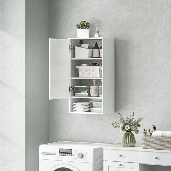 Rootz vægmonteret badeværelse skab - vægskab - justerbare hylder - maksimer opbevaring - 40 cm x 27 cm x 77 cm