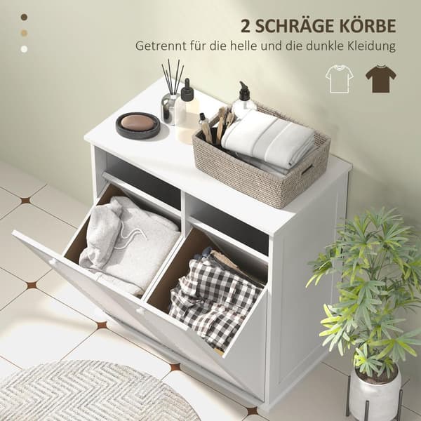 Rootz Washing Cabinet - Vaskeri -arrangør - Sorteringsenhed - Stilfuld og holdbar MDF - 70 x 38 x 73 cm - Hvid
