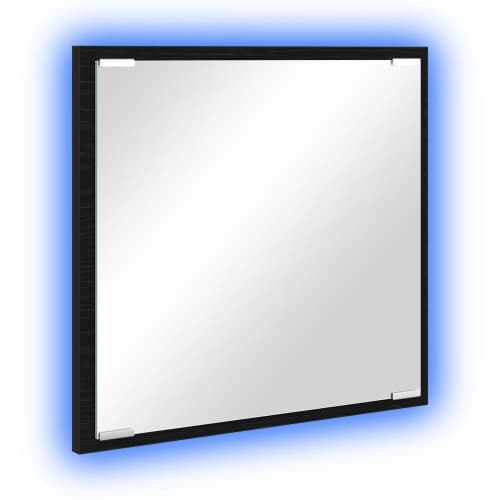 LED Badrumsspegel Svart Ek 40x8.5x37 cm