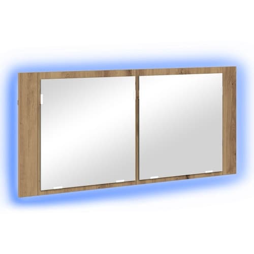 LED Spegelskåp Artisan Ek 100x12x45 cm Konstruerat Trä
