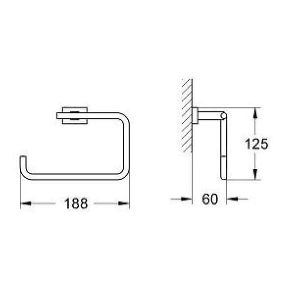 Grohe - ESSENTIALS CUBE Toallero Argolla Cromo