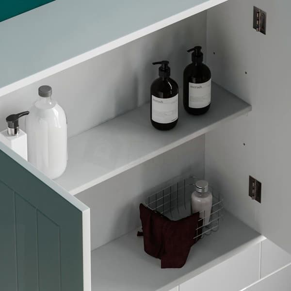 Bath vida - 333382 - Dubbeldörr Väggförvaringshylla för badrum, vit, 15 x 60 x 50 cm