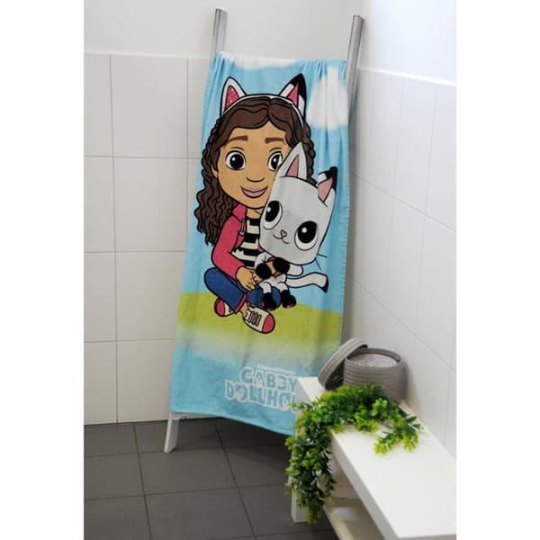 Herding Badhandduk i Sammet, Gabby's Dollhouse, 75 x 150 cm, 100% Bomull, Sammet