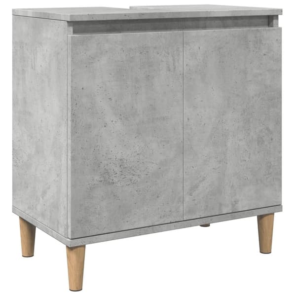 Tvättställsskåp betonggrå 58x33x60 cm konstruerat trä
