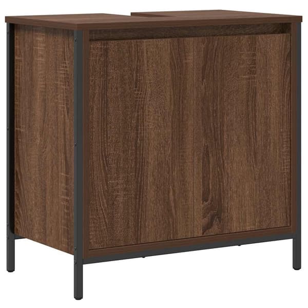 Tvättställsskåp för badrum brun ek 60x34,5x60 cm