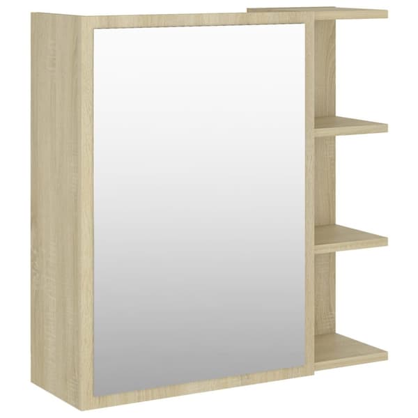 Spegelskåp för badrum sonoma-ek 62,5x20,5x64 cm konstruerat trä