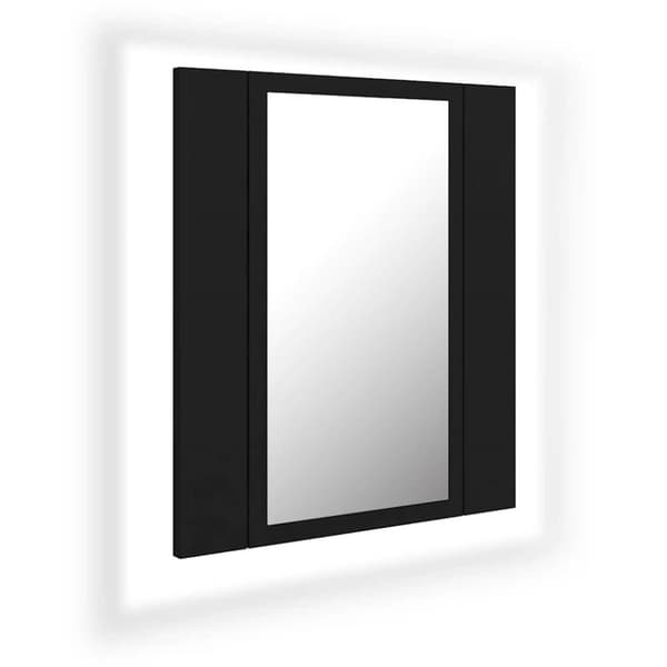 Spegelskåp med LED svart 40x12x45 cm akryl