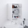 Miniatyrbild 1 av 2: Spegelskåp för badrum vit glänsande 60x15x75 cm MDF
