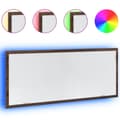 Miniatyrbild 2 av 2: Badrumsspegel med LED brun ek 100x8,5x37 cm konstruerat trä